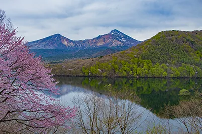 檜原湖和磐梯山