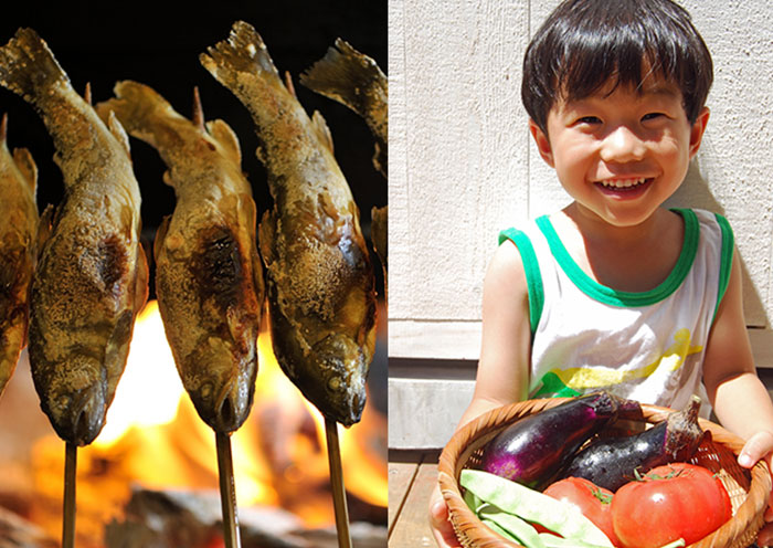 夏季活動示例/全啃野營。與家人一起制作午餐的項目。